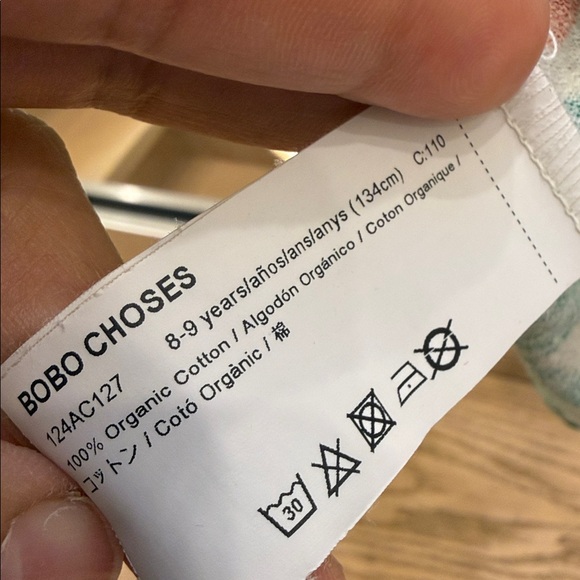 Bobo Choses Green Checkered Dress with Red Apples size 8-9Y - Picture 3 of 5